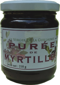 purée de myrtilles confiture de myrtille corrèze verger de la guillaumie cueillette de myrtilles corrèze